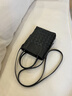 viney羊皮编织包包女包品牌手机包轻奢斜挎包生日礼物高级感送女友老婆 【黑色】实用走心手提包 时尚百搭休闲洋气小包 实拍图
