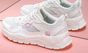 361°女鞋运动鞋女夏季休闲鞋新款网面轻便透气跑步鞋软底旅游鞋子女 -7羽毛白/浅浆紫 38 实拍图