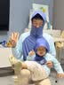 巴厘小猪亲子装防晒衣宝宝开衫儿童防晒斗篷夏季男童女童薄款婴儿外套 【宝宝款】尼加拉蓝 100 晒单实拍图