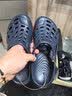 迪卡侬（DECATHLON）游泳男士凉鞋沙滩拖鞋洞洞鞋外穿NABD2028001深蓝色网格款43码 实拍图