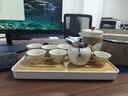 瓷牌茗茶具（cipaiming teaset）旅行茶具套装户外便携式陶瓷快客杯一壶四杯办公室功夫茶壶泡茶 白古茗1壶6杯+罐盘+旅行包+巾夹 实拍图