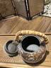 鹏山老岩泥繁花鎏银提梁壶复古家用粗陶泡茶壶功夫茶具藤编泡茶碗茶杯 实拍图
