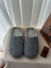 内泊乳胶棉拖鞋男冬季天女士羊毛毛防臭防滑静音保暖大码家居舒服软底 鲸灰 37-38 正码正拍 实拍图