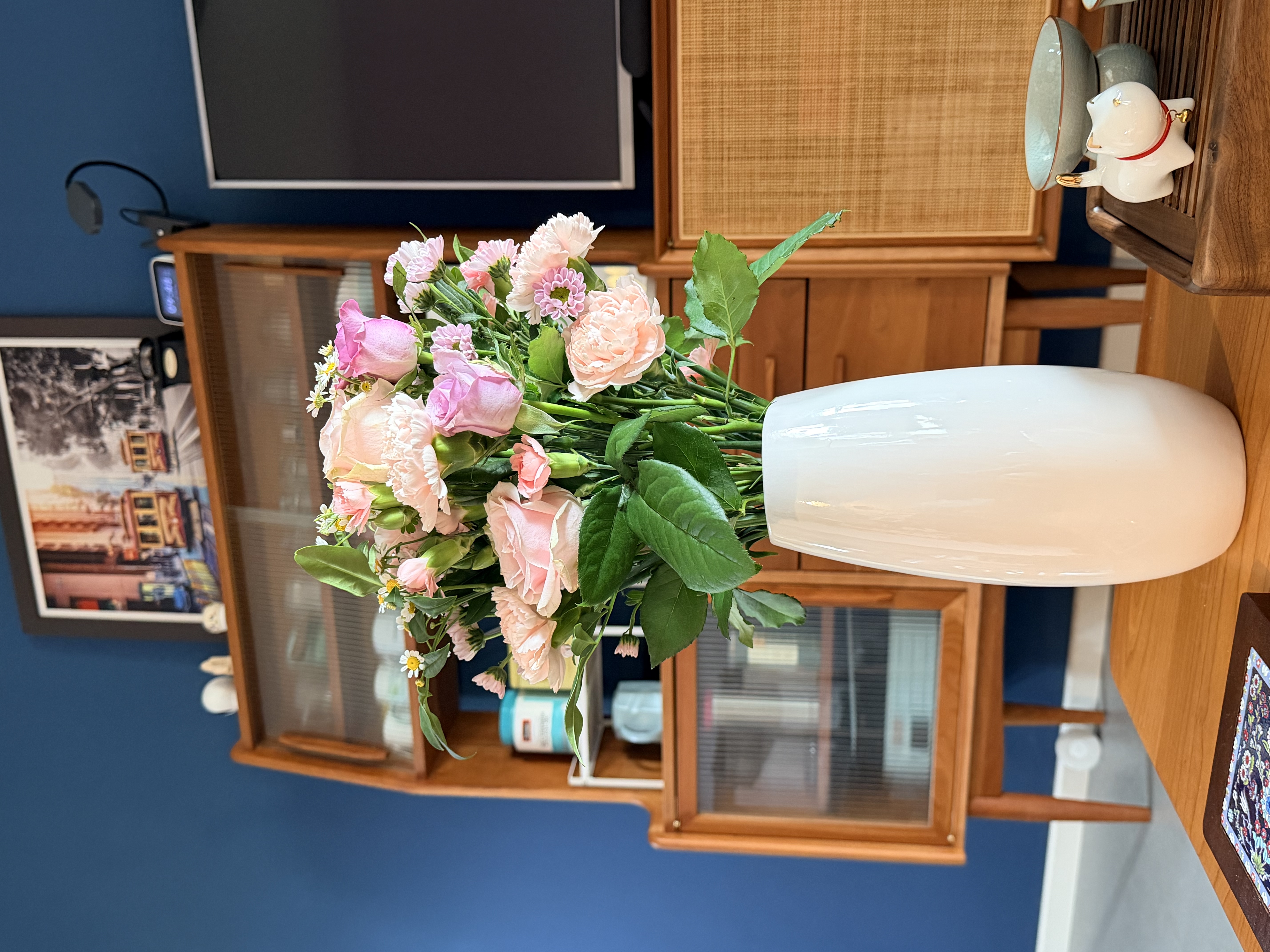 范爷家陶瓷花瓶高级感大号家居客厅餐厅鲜花水培插花摆件轻奢简约装饰品 实拍图