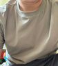 京东京造百万热销男士t恤短袖女夏季新款40支新疆棉休闲打底衫 卡其绿XL 实拍图