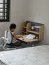读书郎儿童学习桌椅套装可升降小户型中小学生作业小孩写字书电脑课桌椅 手摇升降桌+三层书架+升降脚踏手摇椅蓝 实拍图