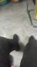 特步云途秋季新款跑鞋男运动鞋轻便皮面休闲鞋防滑黑色跑步鞋鞋子防水 黑/木炭灰（网面） 41 (255mm) 脚长25.5cm新砝码41 实拍图