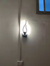 炬胜北欧现代简约床头壁灯LED卧室创意灯具墙灯温馨走廊过道墙壁灯 黑色款-9W暖光对称一对 实拍图