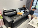 卡尔适黑色真皮沙发客厅2026新款小户型调节大象耳朵意式直排沙发花弄影 3.1米多人位（可调头靠 全家适配） 【豪华版·云端坐感】进口头层牛皮 实拍图