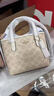 蔻驰（COACH） 女包奢侈品CITY迷你托特包女士斜挎手提包情人节520送女友礼物 沙黄色配白色CW032IMXDM 实拍图
