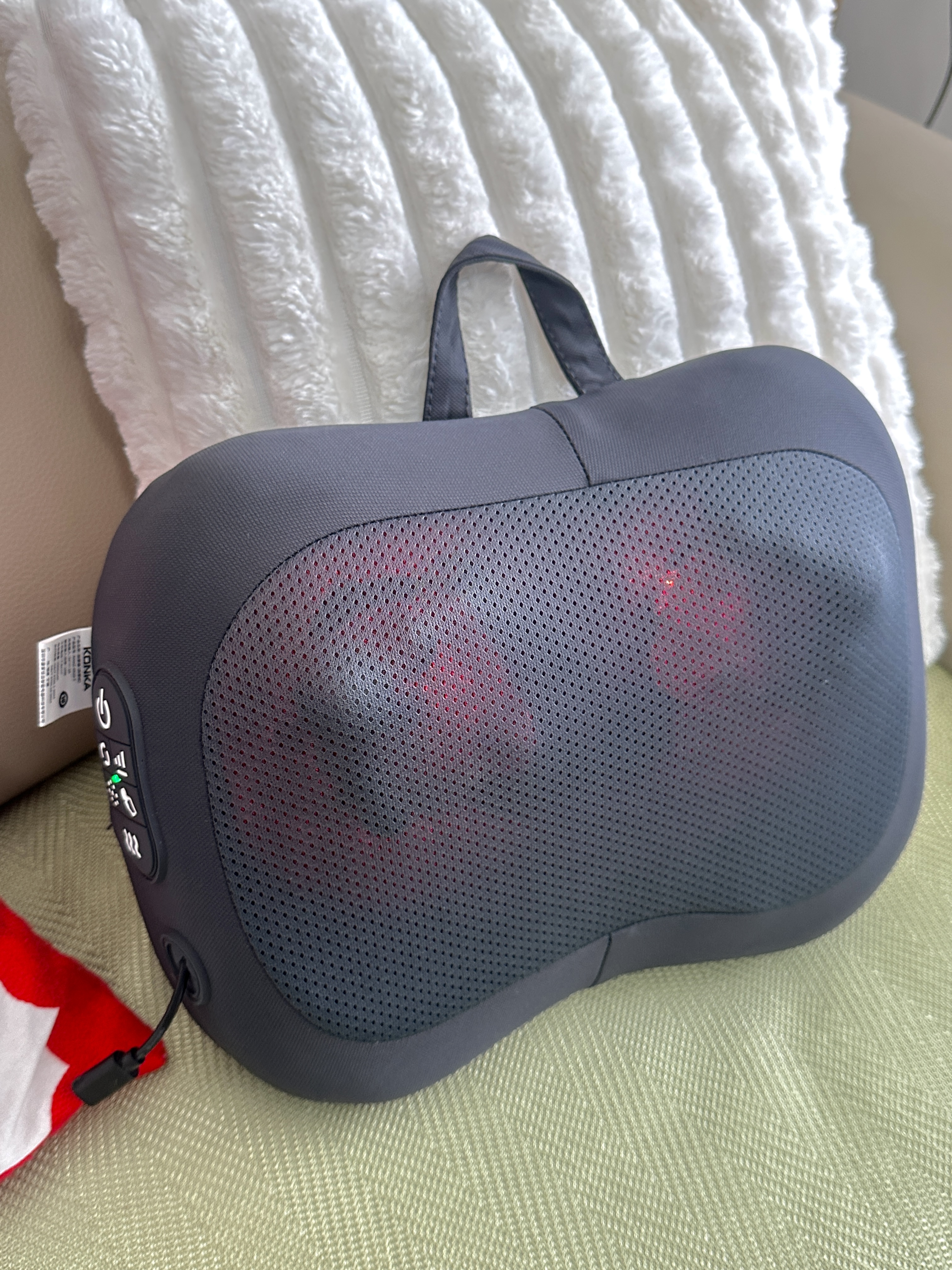 康佳（KONKA）腰部按摩仪器肩颈腰背部腰肌劳损女性颈腰椎护腰靠垫揉捏热敷办公护腰靠实用生日礼物送男女友爸妈 实拍图