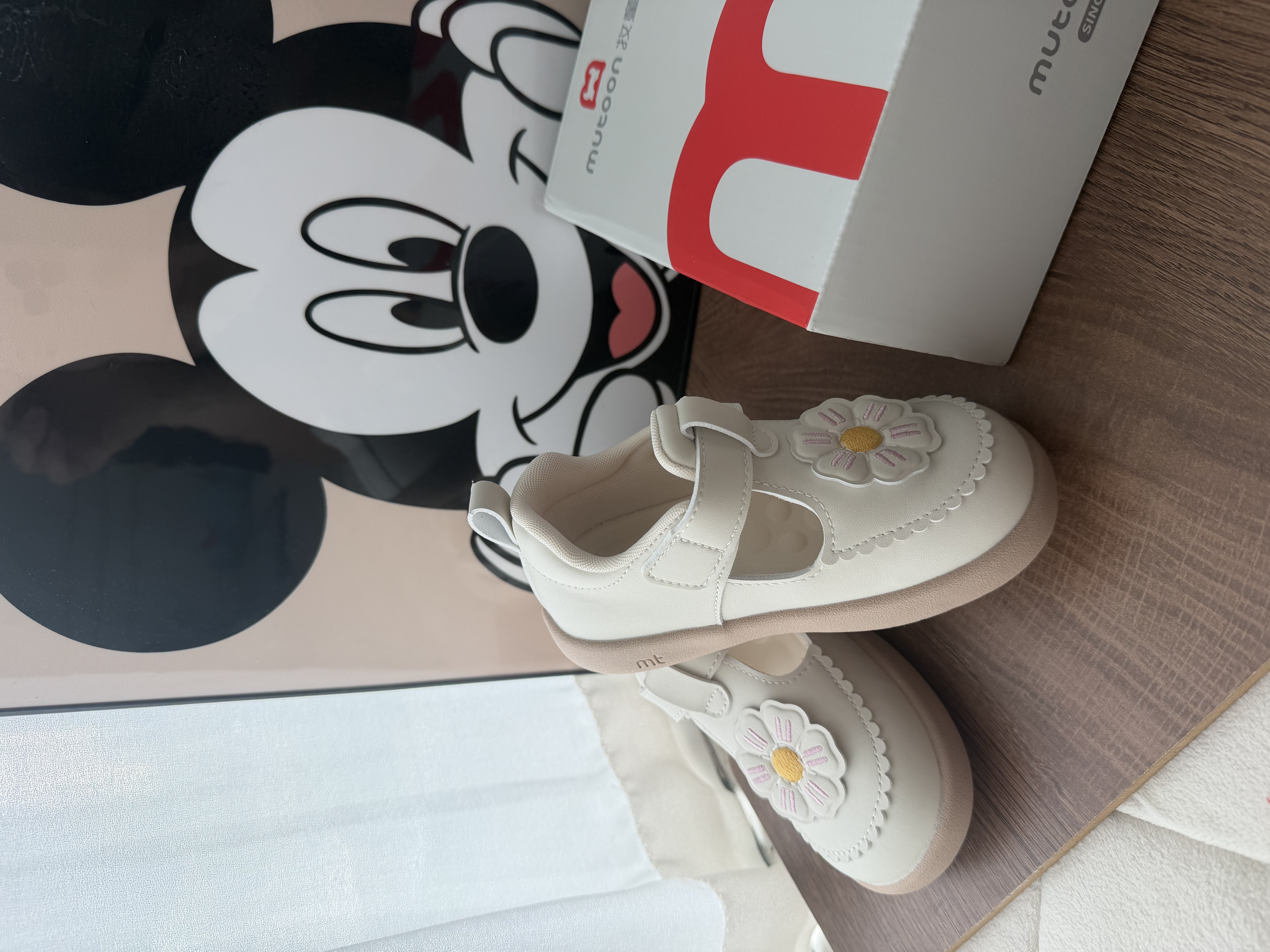 牧童宝宝小皮鞋女童26秋款甜美公主鞋波浪花边软底婴儿鞋子 梨花米23 实拍图