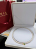 周大生（CHOW TAI SENG）玉髓福禄珍珠项链近圆强光珍珠颈链玉髓吊坠项链送妈妈送女友礼物 【珍意礼盒】6.5-7.5mm，金色 实拍图