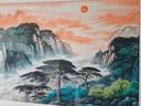 良木旭日东升山水画靠山图适合客厅东墙的挂画办公室挂画沙发背景墙画 E-泰山日出·旭日东升 120*40cm/高清微喷 雅致红木色直角实木框+油画布+有机玻璃 实拍图