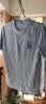 名创优品（MINISO）短袖t恤男士夏季新款重磅纯棉上衣服休闲宽松半袖体恤 冰川蓝 XL 实拍图