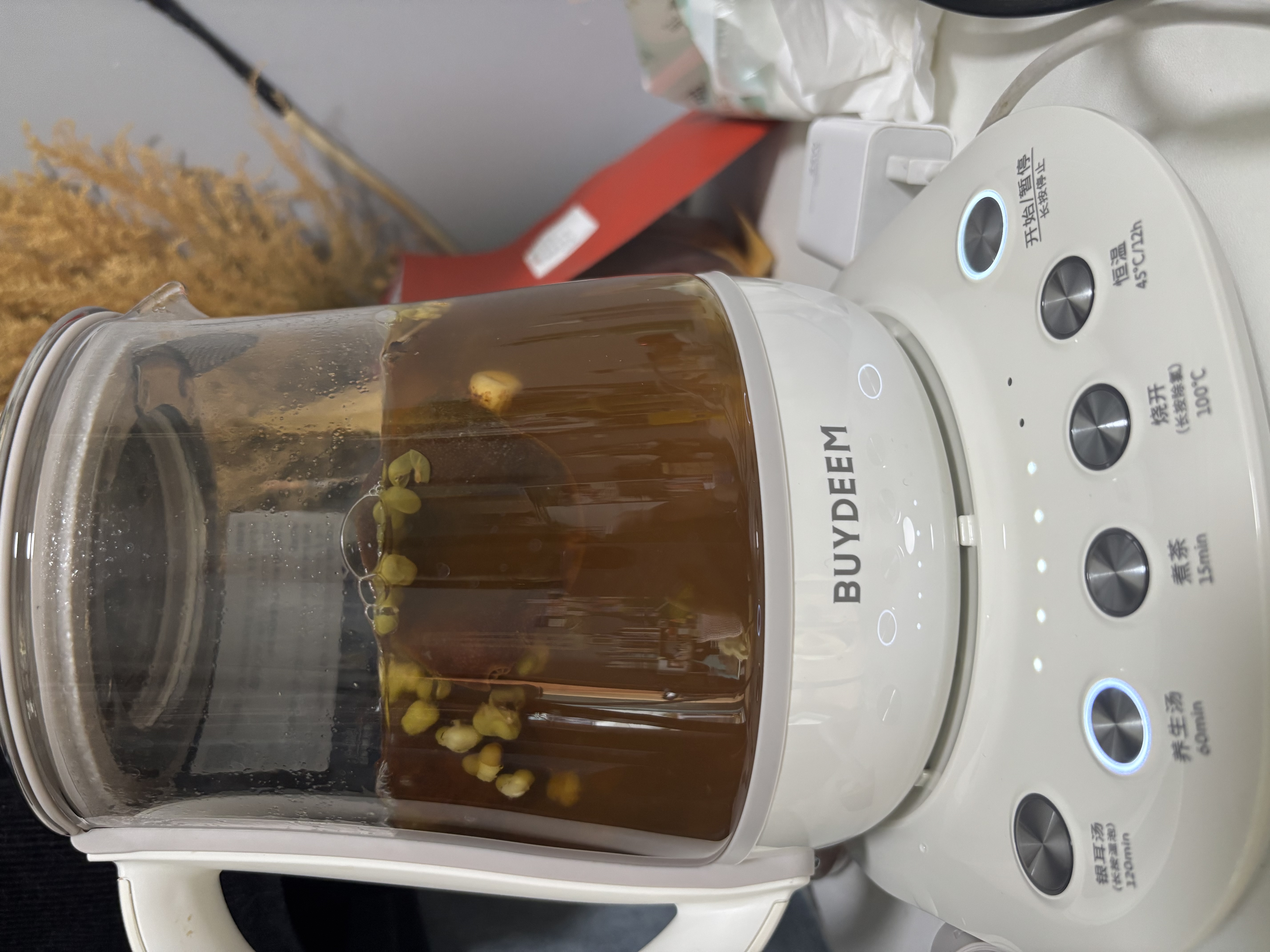 北鼎（Buydeem）养生壶 全自动温泡银耳壶 玻璃恒温家用养生花茶壶 大容量煮茶器煮茶壶 送礼好物礼物 【升级款】K123本白色 1.5L 实拍图