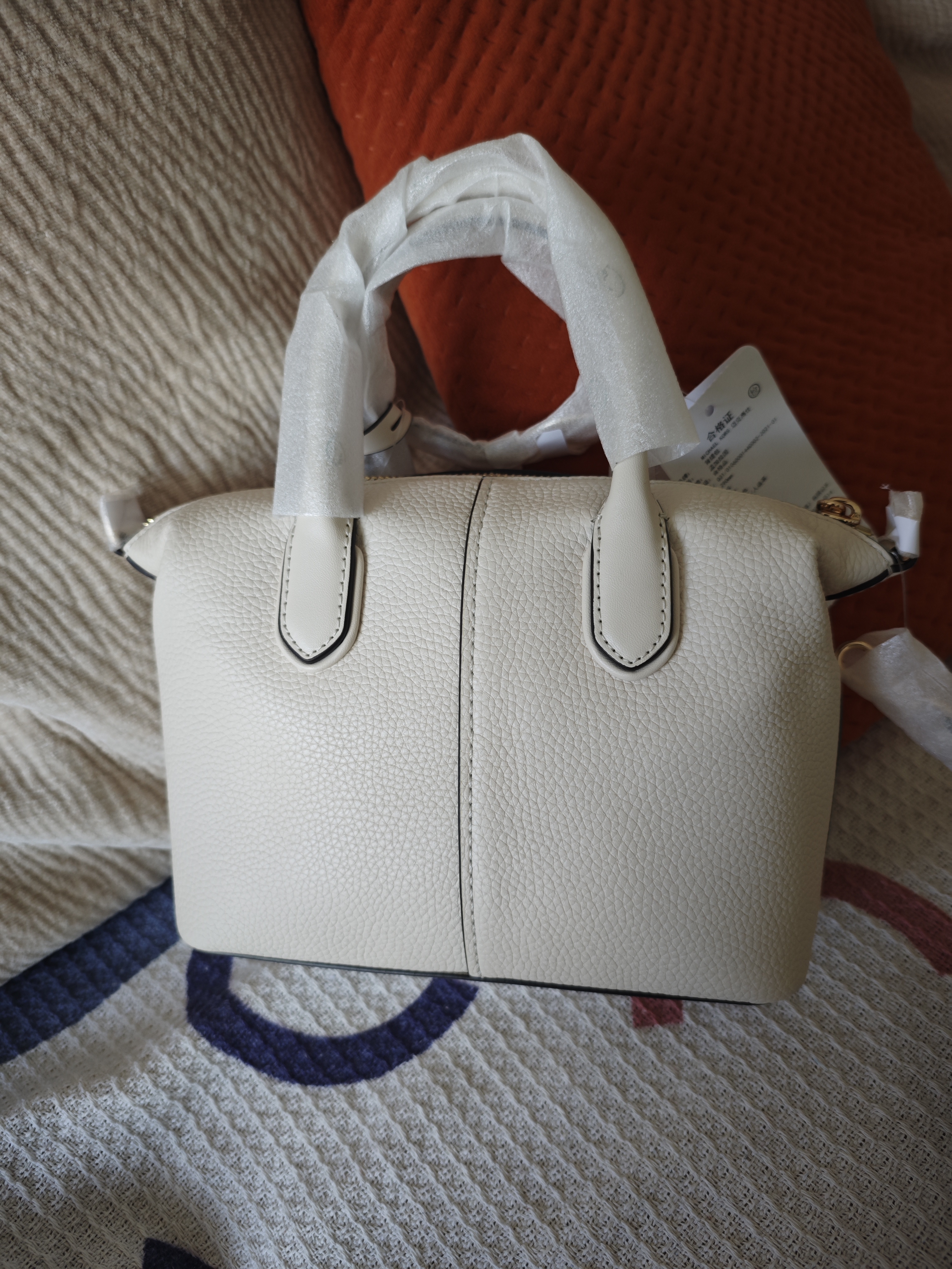 MICHAEL KORS 迈克高仕 MK Hyde 女士小号饺子包斜挎手提包 奶白色 289 小号 实拍图