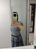 LULUALWAYSLULUALWAYS我爱露露24夏季新款氛围感欧根纱印花蛋糕裙长款连衣裙 蓝色 L 实拍图