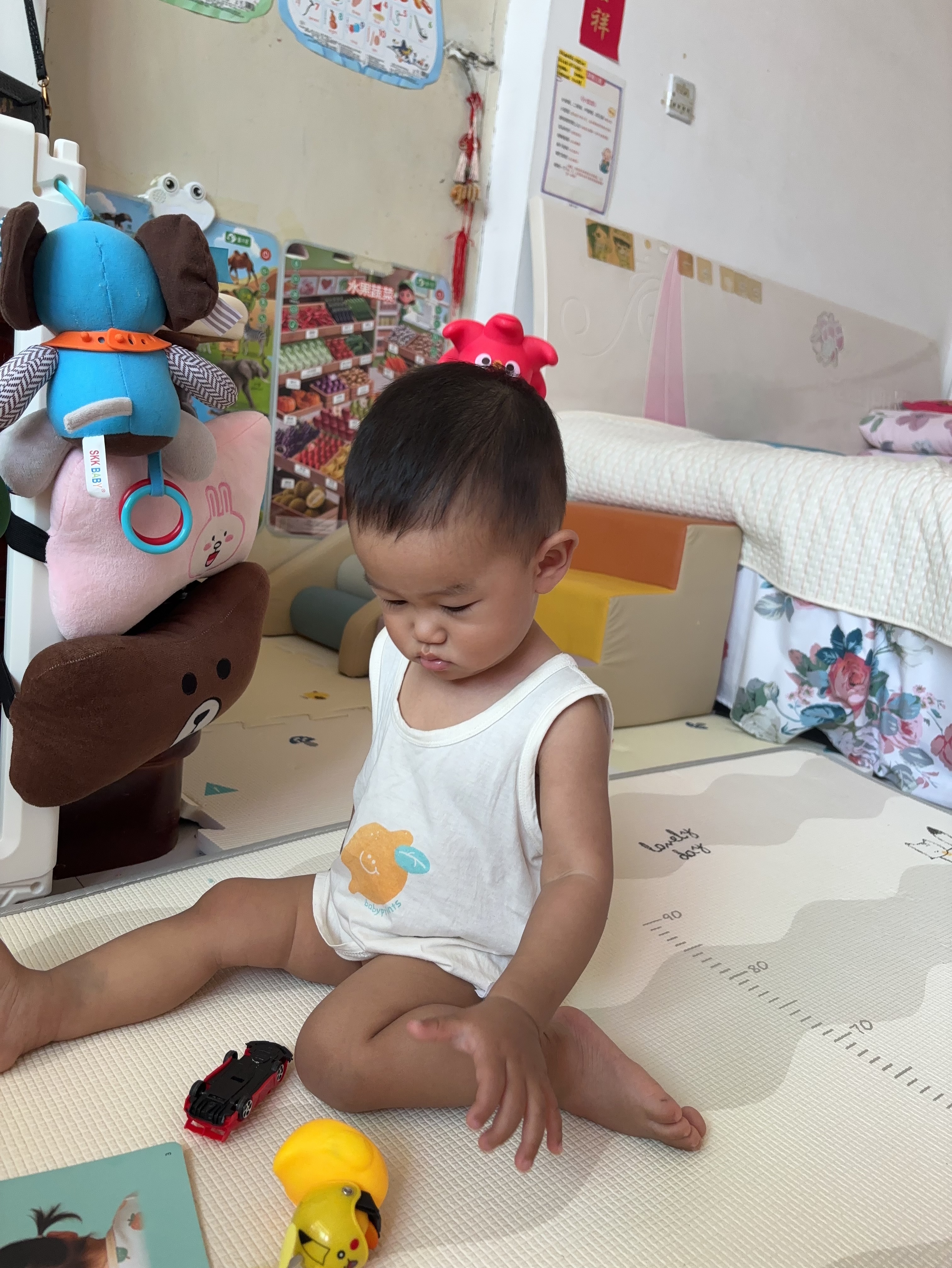 贝瑞加（Babyprints）宝宝背心2件装夏季儿童无袖T恤纯棉吊带上衣轻薄柔软打底 绿90 实拍图