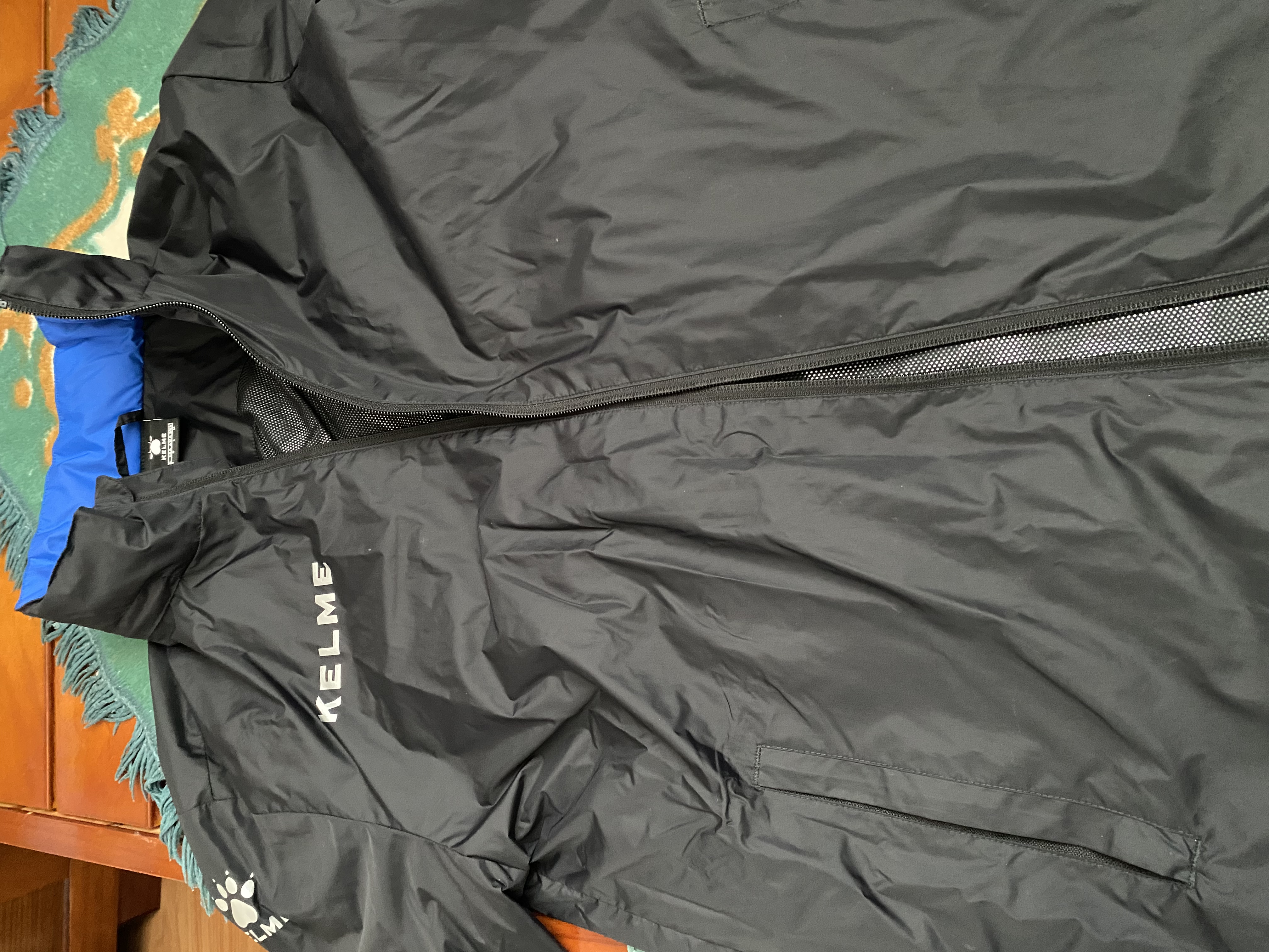 KELME/卡尔美运动风雨衣男女情侣防风衣防雨连帽足球训练外套 黑色 L 175 实拍图