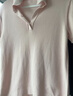 优衣库棉莫代尔混纺POLO领针织衫/短袖女装26春夏新款484607 11 粉红色 L 实拍图