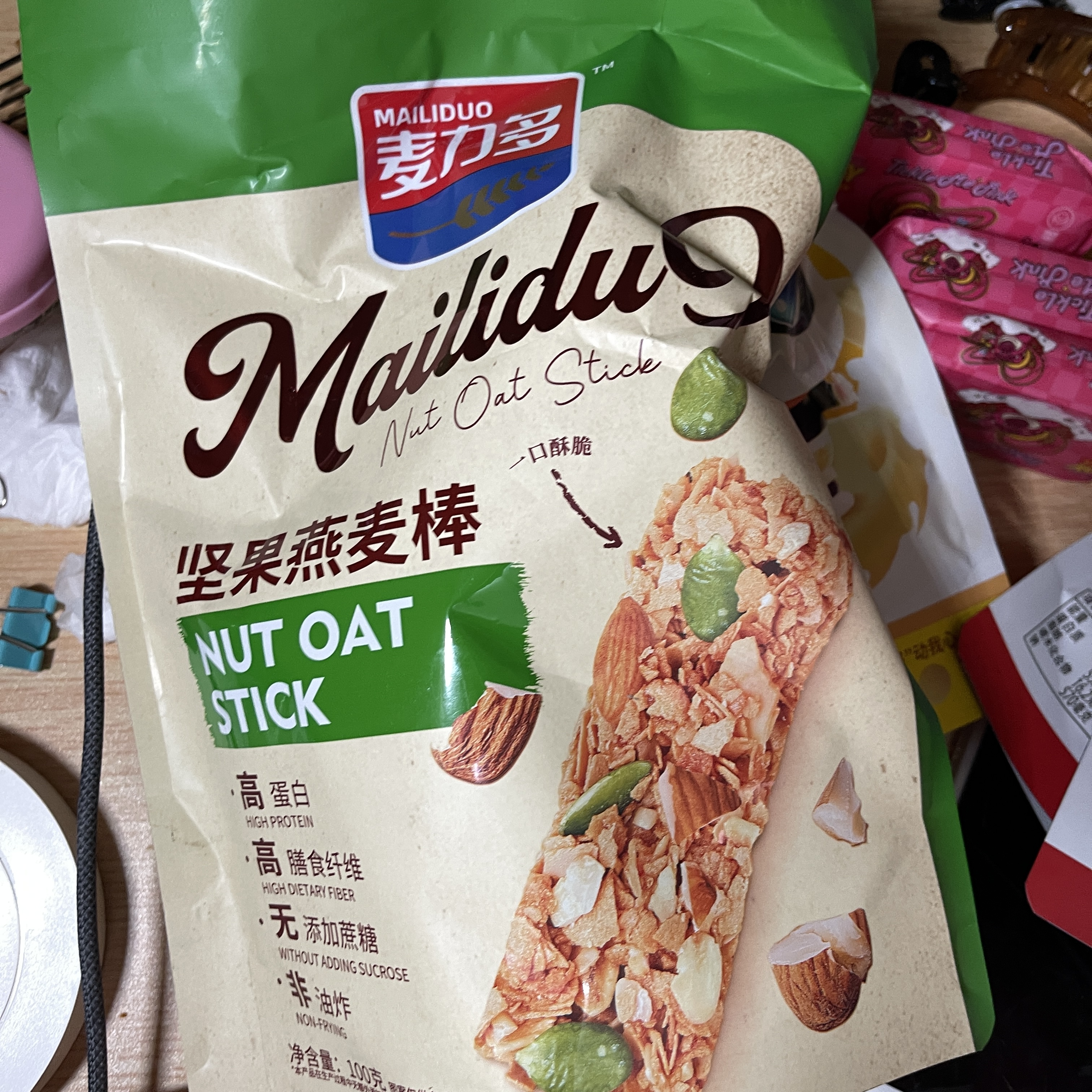 麦力多高蛋白燕麦棒 坚果谷物能量棒燕麦酥 早代餐饱腹压缩饼干休闲零食 坚果味100g（约10根） 实拍图
