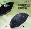 天堂伞 防紫外线晴雨伞三折 雨伞黑胶防晒太阳伞遮阳晴雨伞 午夜蓝 实拍图