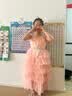 富罗迷女童连衣裙甜美网纱蛋糕公主裙女孩校园主持演出礼服裙 粉色 130 实拍图