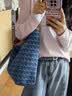 妙迪新款蓝色轻便出游大容量牛仔托特包休闲帆布通勤腋下包女生日礼物 实拍图