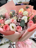 馨仪鲜花速递玫瑰向日葵康乃馨花束送女友生日礼物全国同城配送 11朵粉玫瑰混搭花束 实拍图