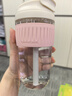 乐扣乐扣（LOCK&LOCK）咖啡杯耐热玻璃水杯子男女学生便携式双饮吸管杯随手杯500ML粉色 实拍图