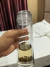 述作 高档双层玻璃杯男士茶杯隔热泡茶杯女水杯透明个人专用便携杯子 海纳百川 380ML（高升茶滤款） 实拍图