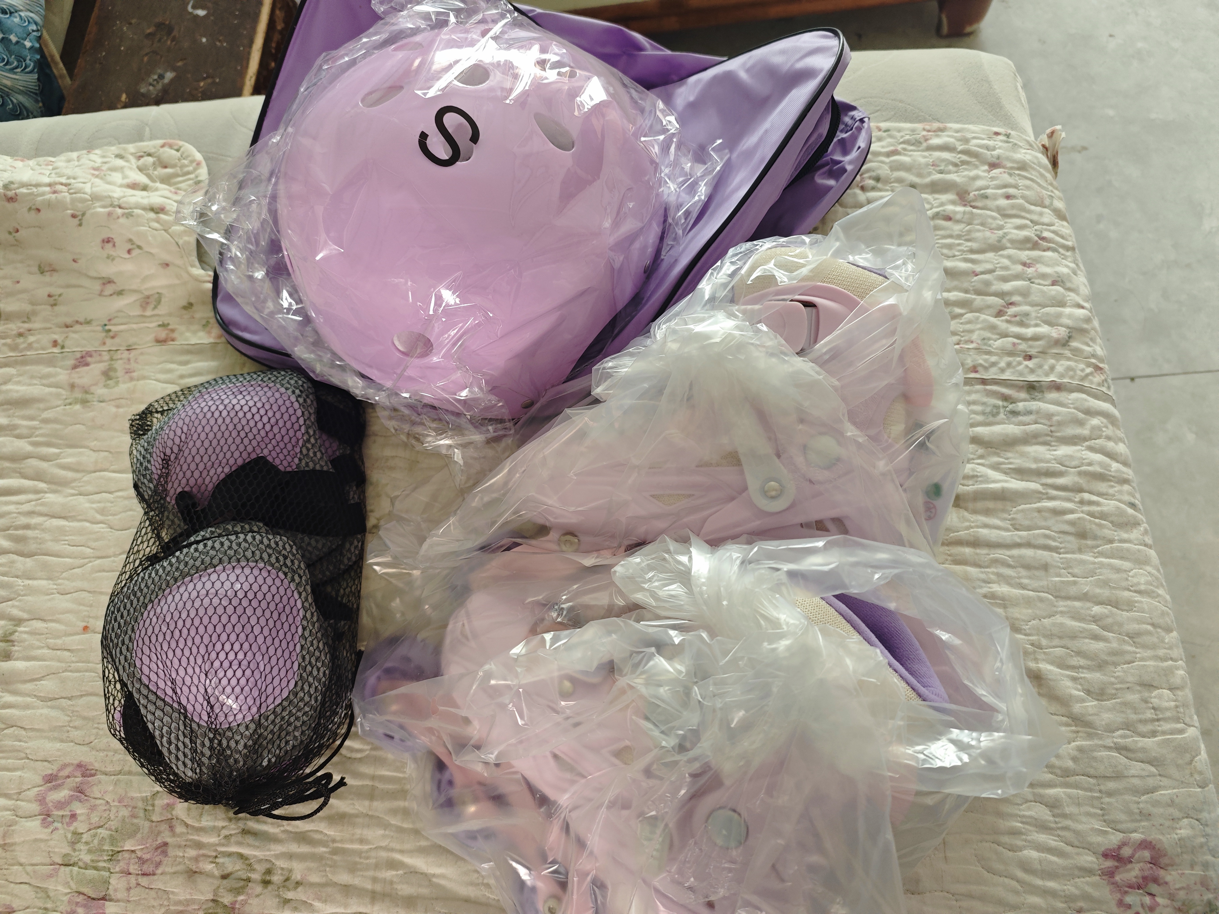 斯威（SWAY）斯威轮滑鞋儿童溜冰鞋男女童初学套装可调直排轮闪光滑冰旱冰鞋 实拍图