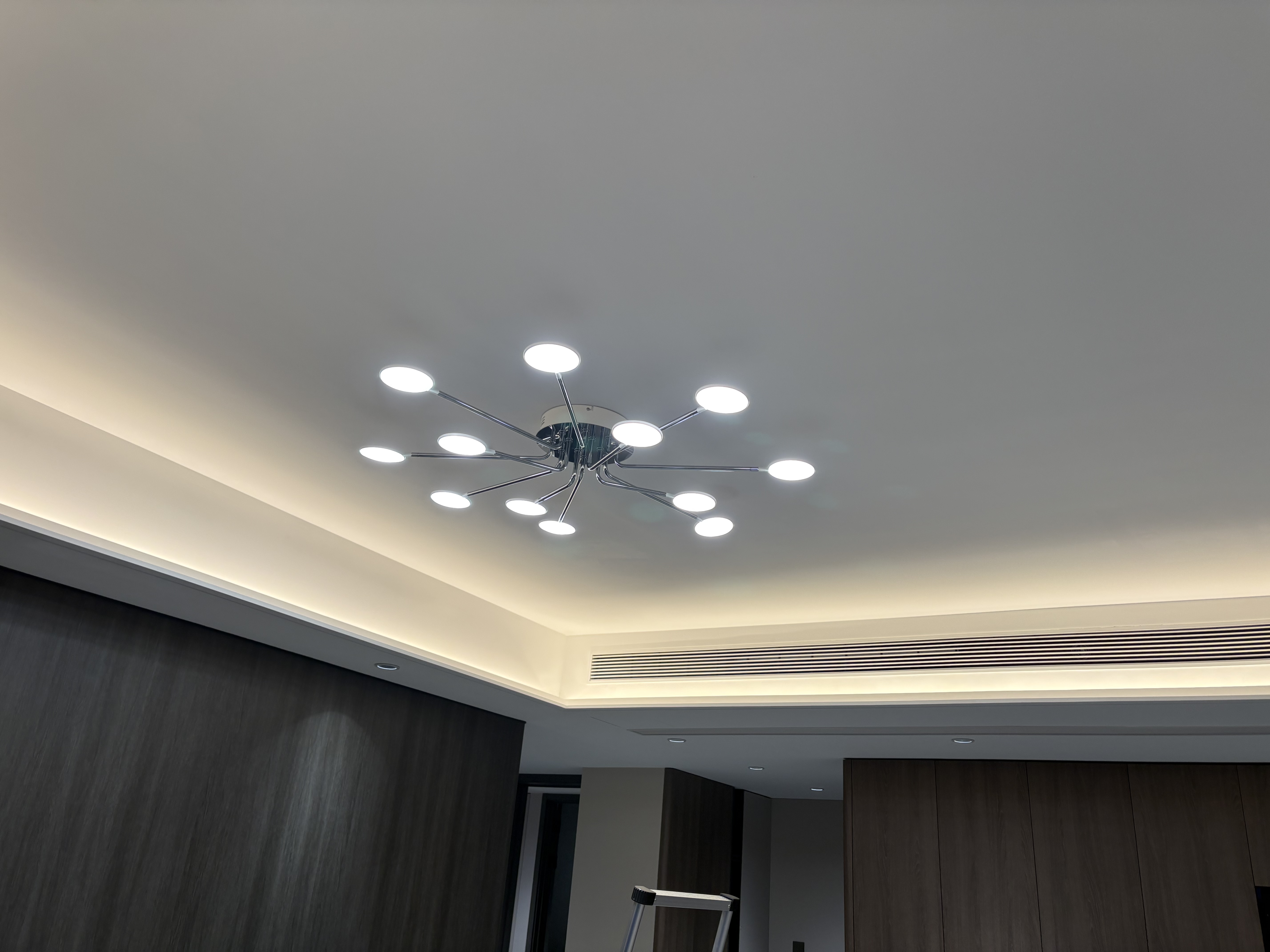 Paulmann P德国柏曼国王湖智能全光谱护眼吊灯餐厅餐桌吧台后现代LED照明 【镜光银】推荐1.7-2m长桌 暖白光【紫光护眼】 实拍图