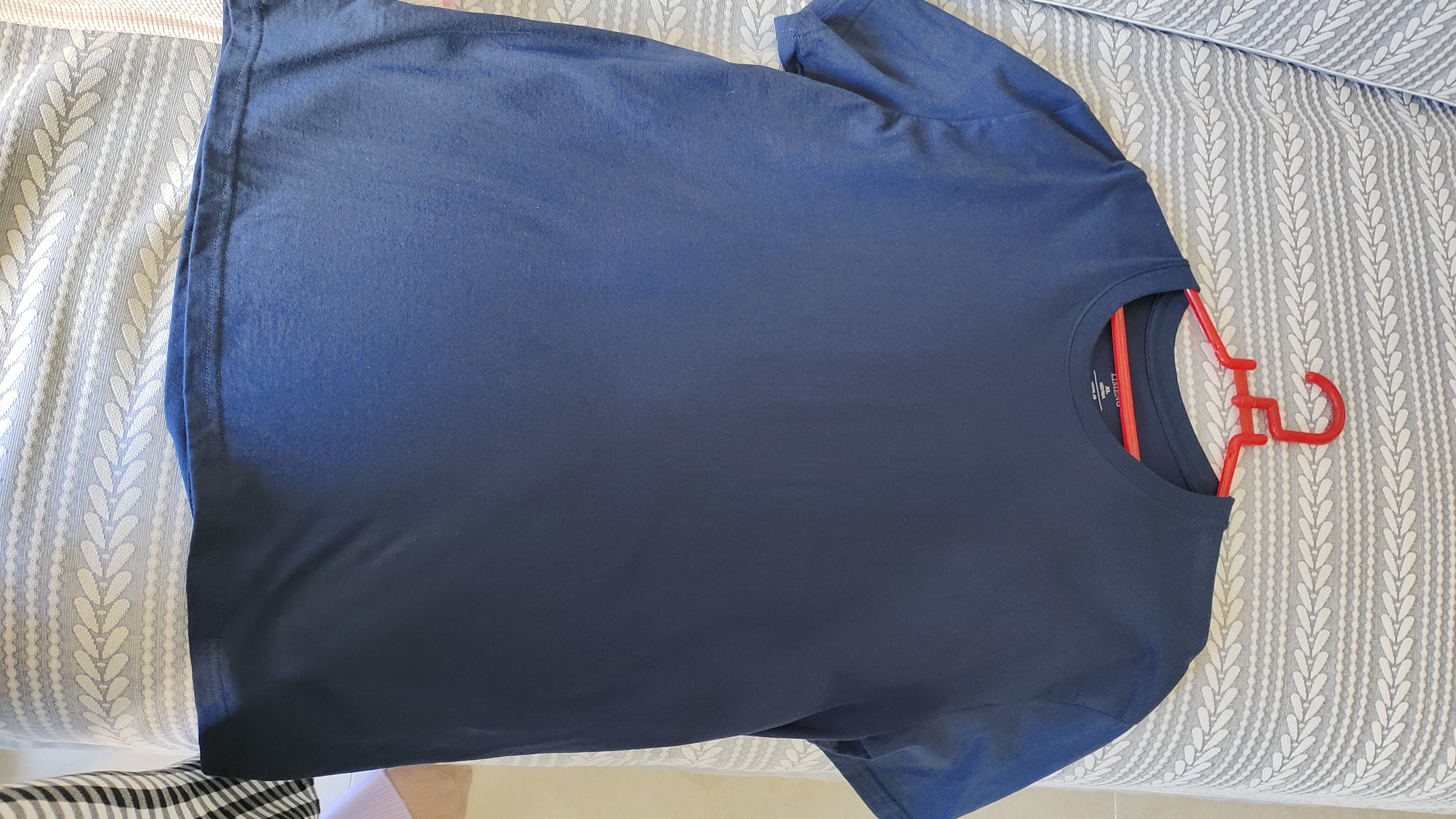 立蒙（LIMENG）男女装素色180g全棉短袖t恤圆领宽松体恤打底衫 藏青 XL 实拍图