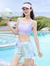 佑游游泳衣女泡温泉分体式保守显瘦遮肉游泳装四件套16036彩色星空L 实拍图