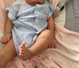 溜溜果2件装婴儿衣服夏季薄款短袖纯棉A类连体衣男女宝宝新生儿外出哈衣 薄款短袖(蓝色+小树熊） 66cm 【66码】适合9-11斤内身高59-62cm 实拍图