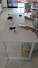 馨美凯电脑桌台式家用简易书桌办公桌简约现代工作台租房卧室学习写字桌 【单桌1.6cm厚桌面】白架+暖白色 长100cm*宽60cm*高74cm 实拍图