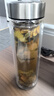 希诺抗菌玻璃杯双层防烫办公车载水杯男高档泡茶杯子XN-9607K 410mL 实拍图