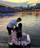 泰芬乐（BIG TAYLOR）儿童游泳圈水上充气浮床浮排躺椅成人游泳防侧翻泳池戏水洗澡玩具 实拍图