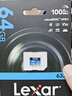 雷克沙（Lexar）64GB TF（MicroSD）存储卡 C10 U3 V30 A1 高速内存卡 读速100MB/s 持久稳定（633x） 实拍图