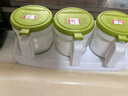 茶花三组圆形玻璃调味瓶调料盒架 盐罐大号盐盒300ML*3颜色随机小料盒 实拍图