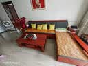 辰娅 实木沙发 胡桃木实木沙发组合现代中式冬夏两用大小户型储物家具 【特价冲量】四人位+贵妃榻+茶几 实拍图