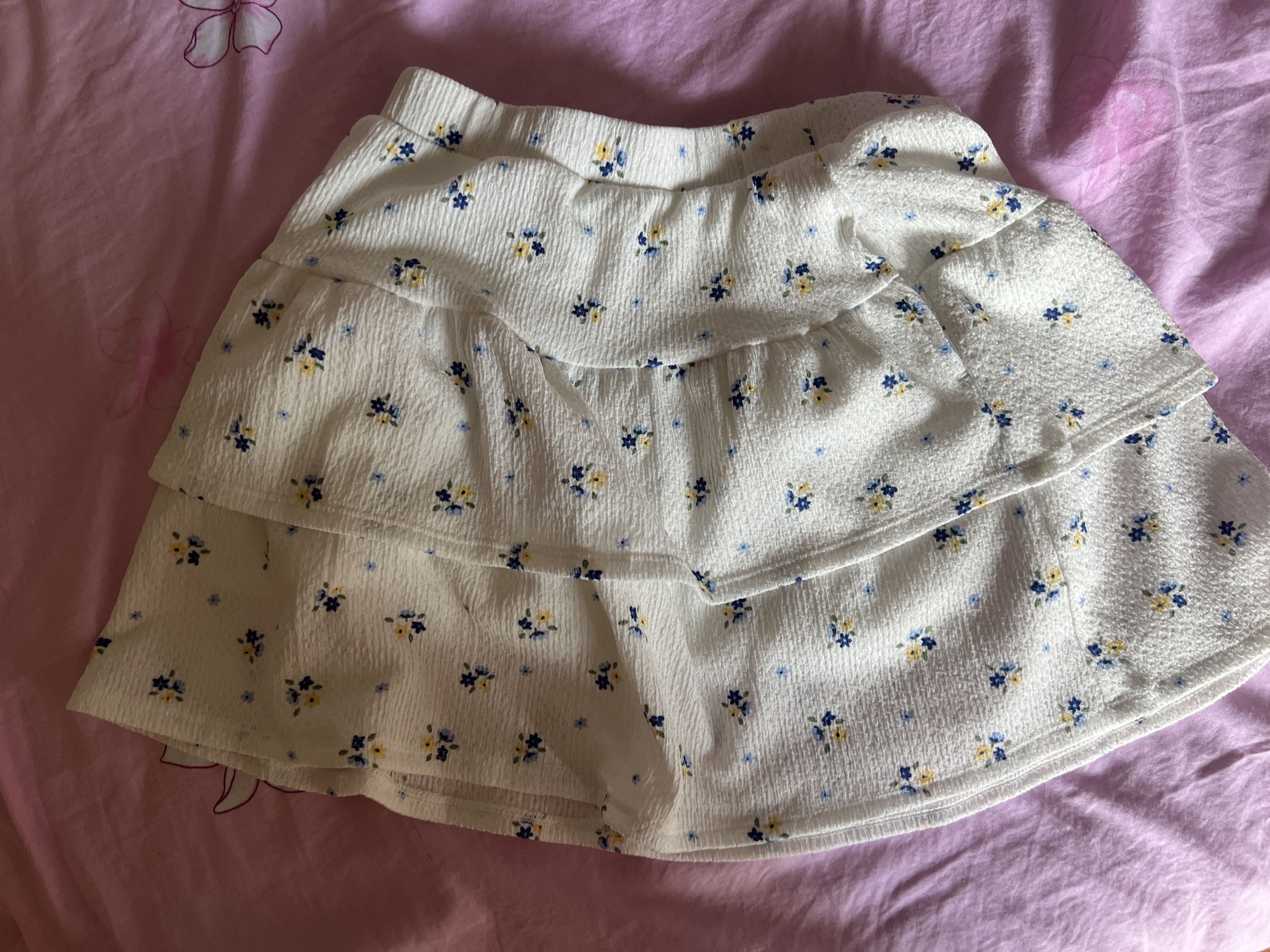 优衣库童装女童针织迷你裙裤短裙短裤半裙484924 01 乳白色 130 实拍图