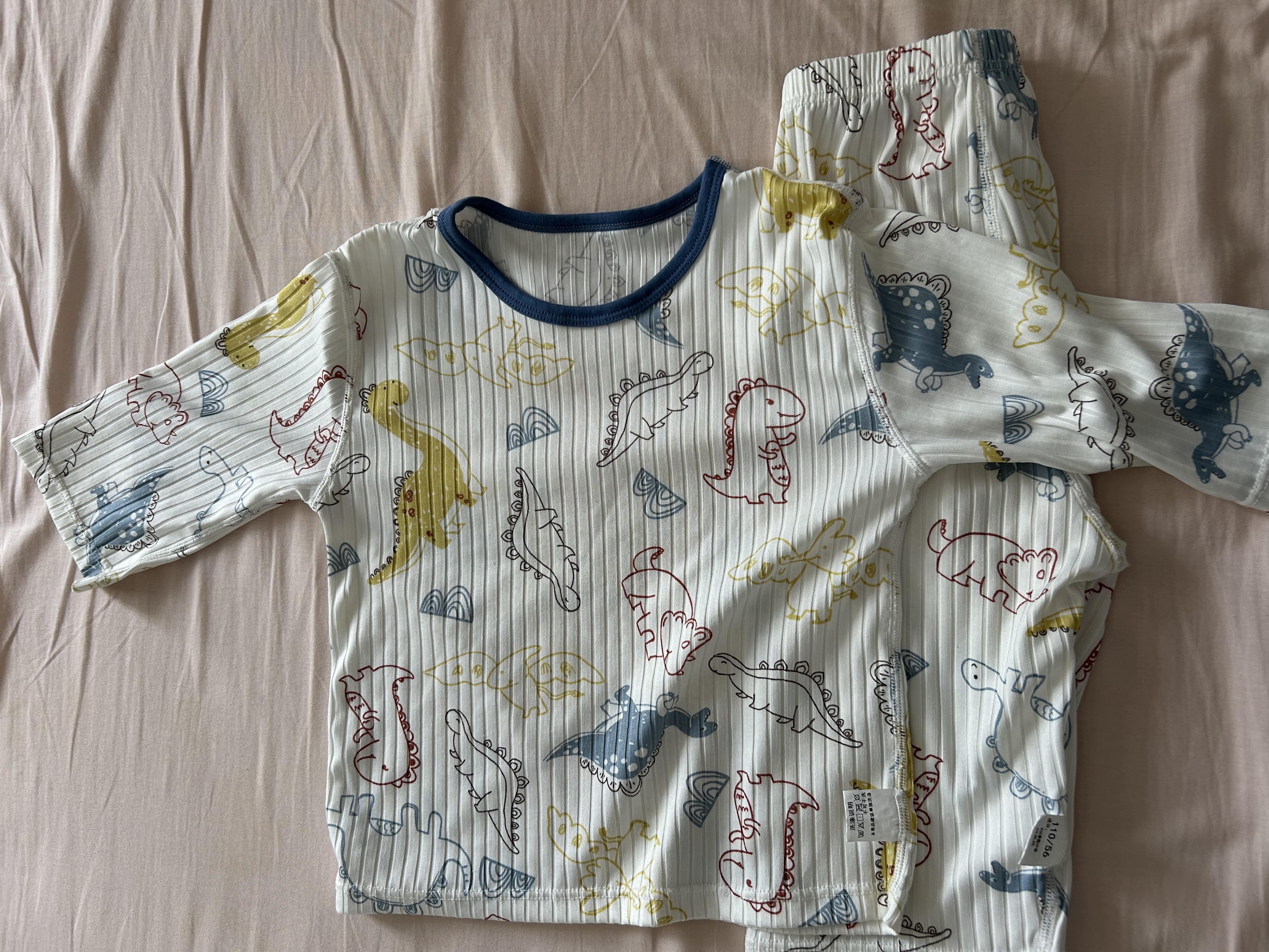 浪莎儿童睡衣男童女童夏季薄款宝宝家居服套装中大童七分袖空调服110 实拍图