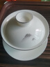 金镶玉羊脂玉瓷三才盖碗功夫茶具白瓷泡茶碗陶瓷敬茶碗墨岳130ml 实拍图