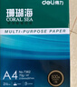 得力（deli）珊瑚海A4打印纸 75g500张*5包一箱 双面打印 加厚复印纸 整箱2500张ZF369 实拍图
