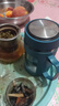 玻璃水杯商务杯大容量男女生带盖泡茶饮水礼品杯家用把手杯 蓝色500ml1只 实拍图