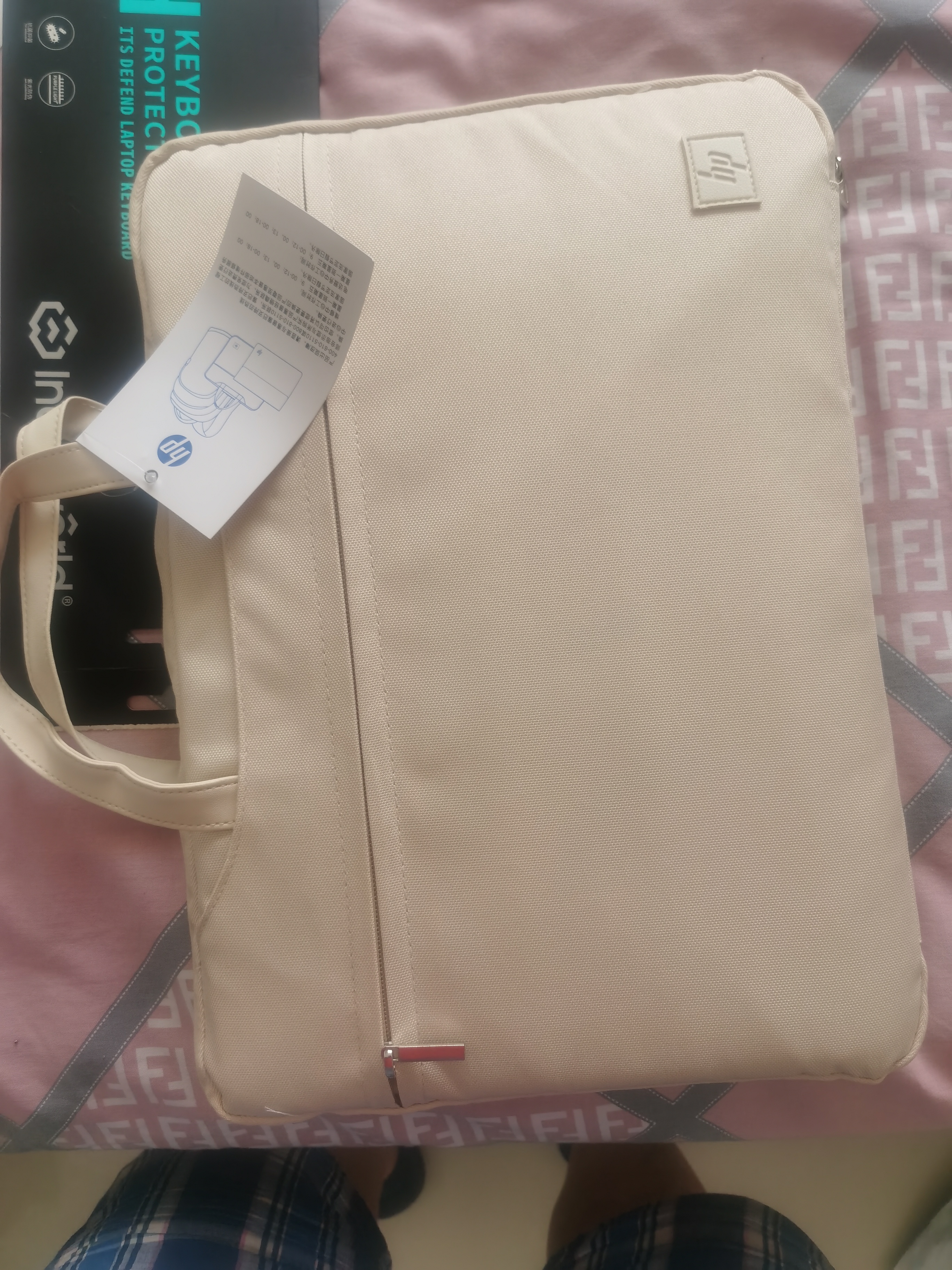 惠普（HP）Pack O电脑包手提包笔记本内胆包14英寸收纳包保护套 通用 惠普电脑壳 米色 实拍图