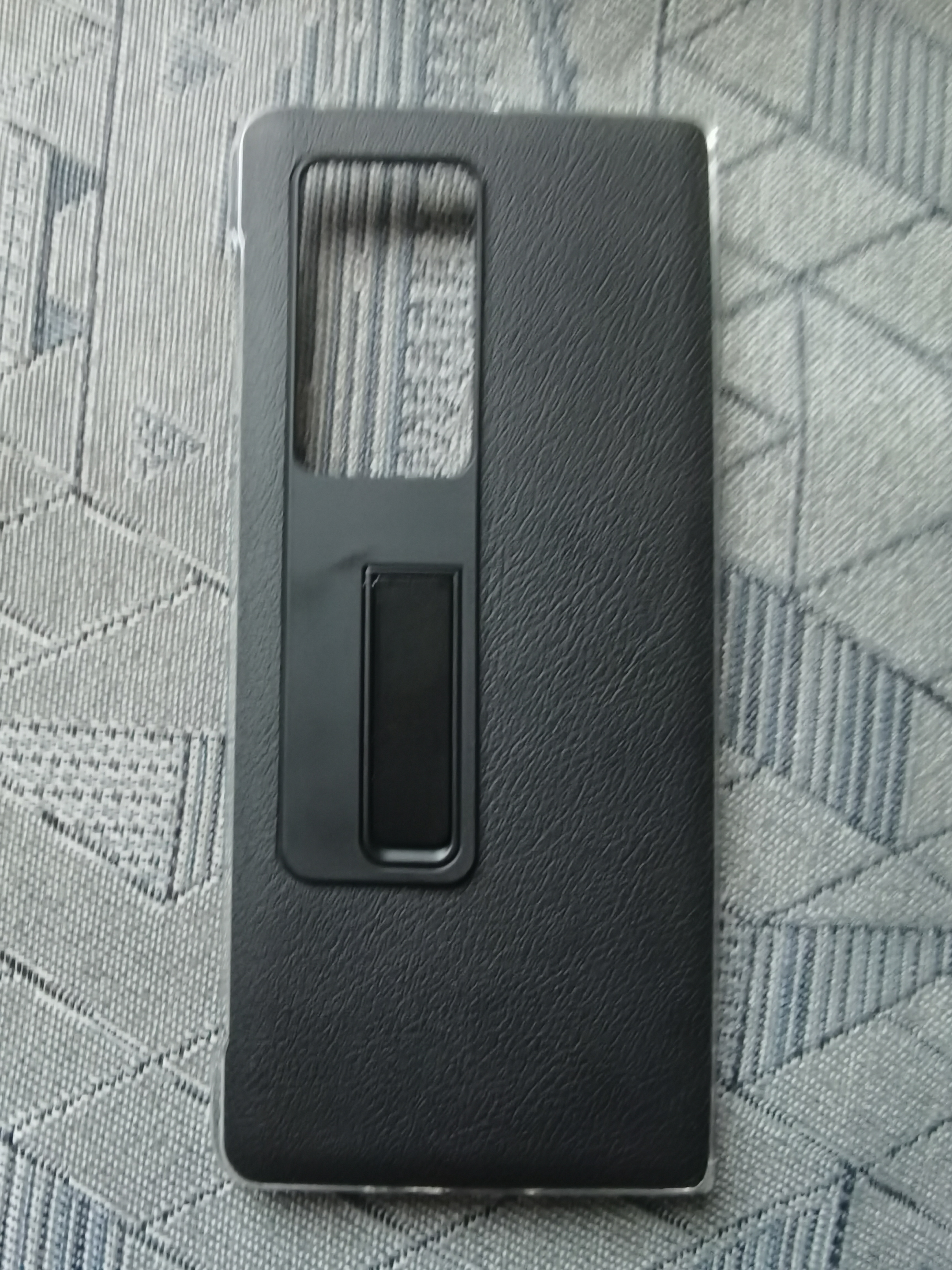 ESCASE 华为MateX2手机壳 防摔真牛皮保护套商务皮套简约翻盖折叠下盖手机支架典雅黑 实拍图